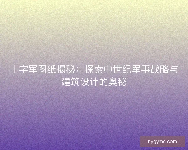 十字军图纸揭秘：探索中世纪军事战略与建筑设计的奥秘